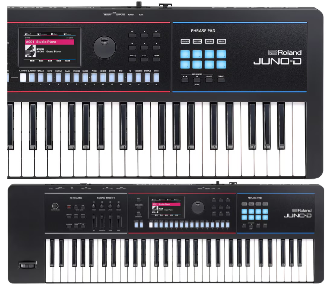 Roland JUNO-D6 Keyboard Synthesizer - 61 Keys With Velocity